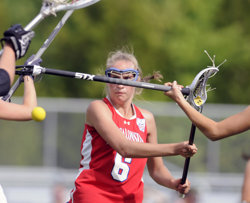 Messalonskee's Ally Turner fires a shot against Gardiner on Wednesday in Gardiner.