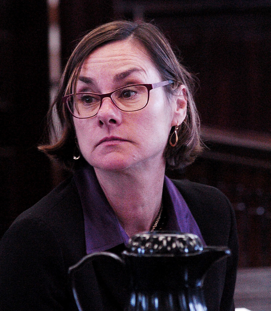 State attorney Leanne Robbin listens during jury selection in the Claudia Viles trial Wednesday in Somerset County Superior Court in Skowhegan.