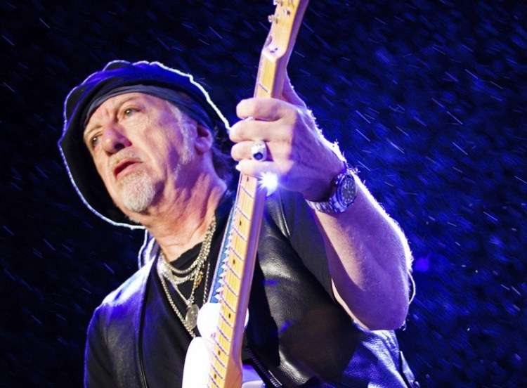 Brad Whitford of American band Aerosmith performs live on stage during a concert at Arena Anhembi on October 30, 2011 in Sao Paulo, Brazil.