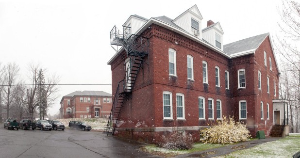 This April 26 photo shows part of the Stevens School complex in Hallowell, which was purchased recently by a private developer who hopes to bring new life to the vacant property.