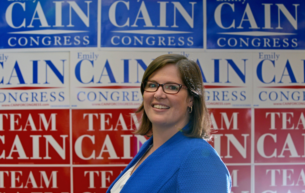 Emily Cain, seen in her campaign office in Bangor on May 26, said she's running again for Maine's 2nd Congressional District seat against incumbent Bruce Poliquin, a Republican, because "the stakes are higher than ever."