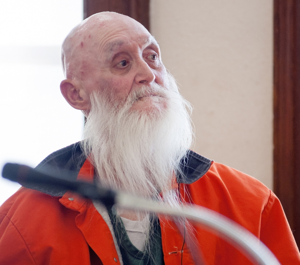 Gary S. Raub, shown here in a 2014 file photo during a court appearance on a charge of criminal homicide, died Wednesday at PenBay Medical Center in Rockport after serving about two years of a 20-year sentence.