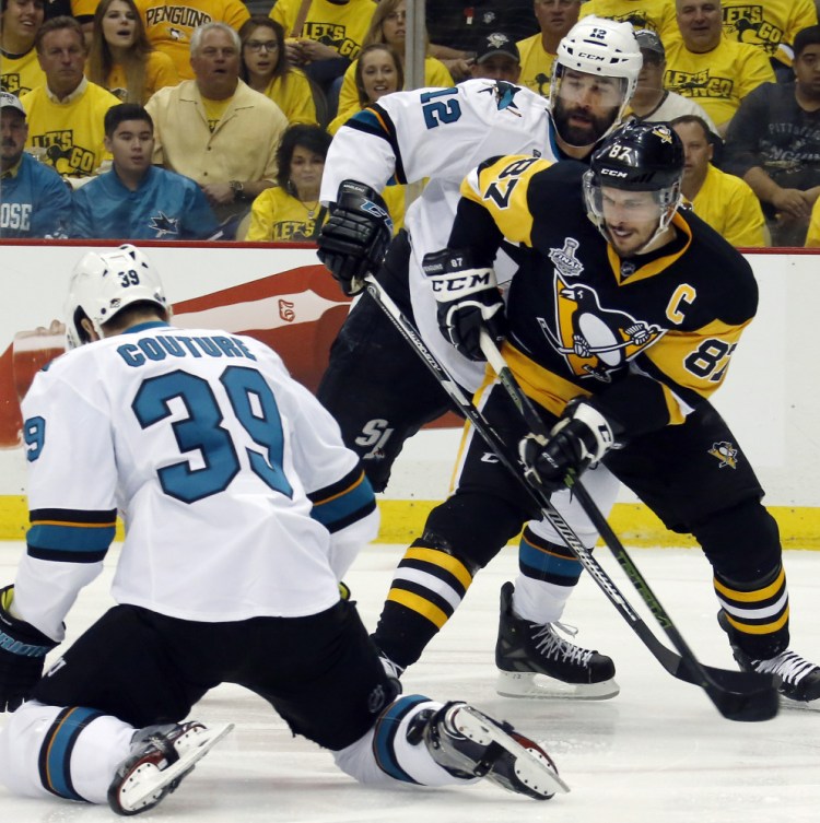 Pittsburgh's Sidney Crosby had an assist in Game 1 of the Stanley Cup Final on Monday. Crosby has become a factor in the playoffs after several disappointments.