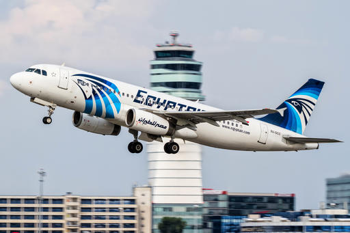An EgyptAir Airbus A320 with the registration SU-GCC takes off from Vienna International Airport, Austria. Egypt's Civil Aviation Ministry said Wednesday that a French ship has picked up signals from deep under Mediterranean Sea, presumed to be from black boxes of the EgyptAir Airbus A320 with the registration SU-GCC that crashed last month, killing all 66 passengers and crew on board. The Associated Press