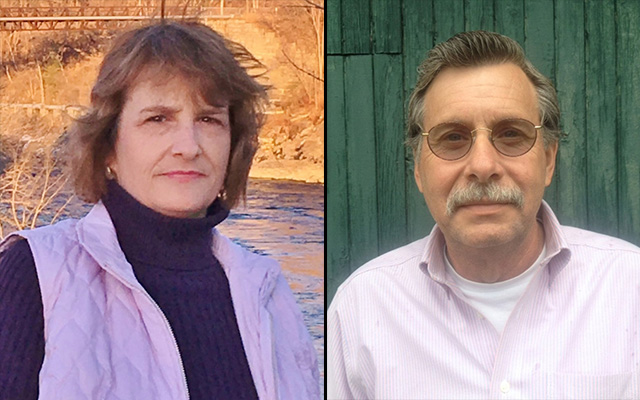Anne Amadon, left, Newell Graf, right