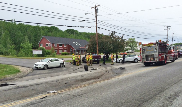 This photo of the crash scene was posted on Twitter by Windham police at about 9 a.m. Monday.