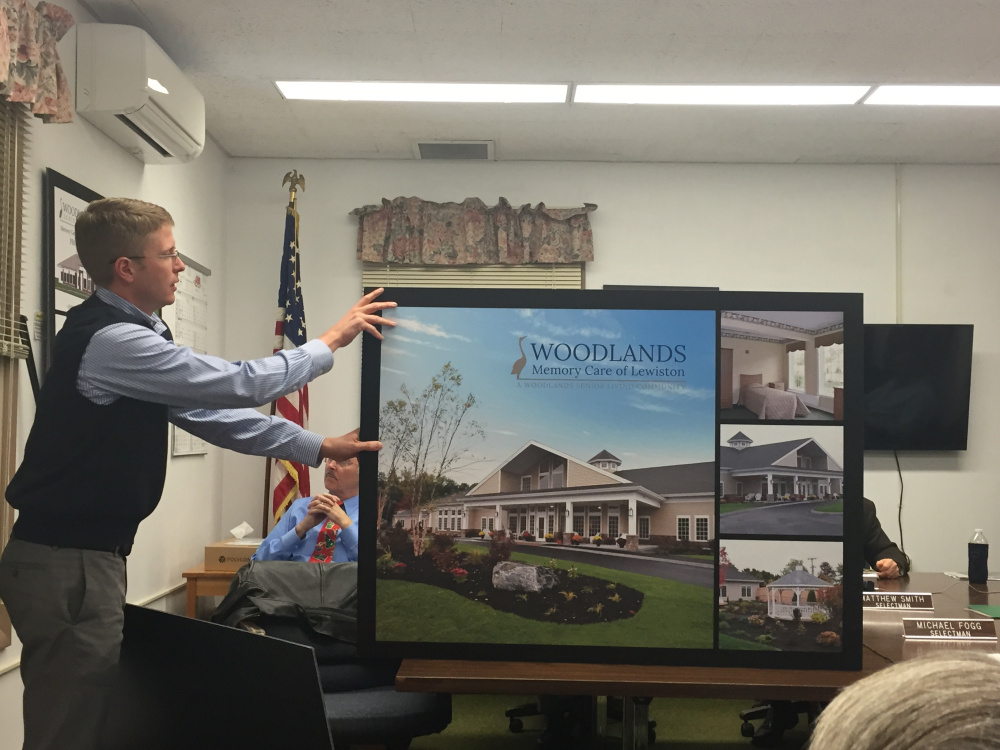 Matthew Walters, of Woodlands Senior Living, presents a proposed $4 million memory care center project to Farmington selectmen in December.