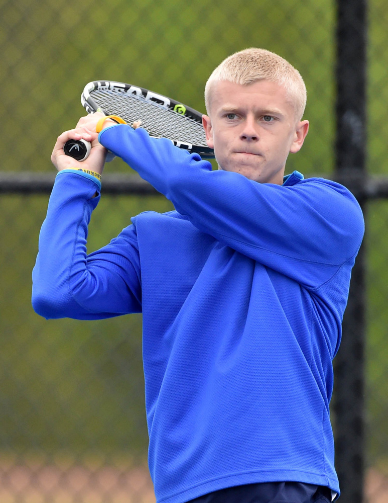 Mt. Blue senior Evan Backus is the Morning Sentinel Boys Tennis Player of the Year.