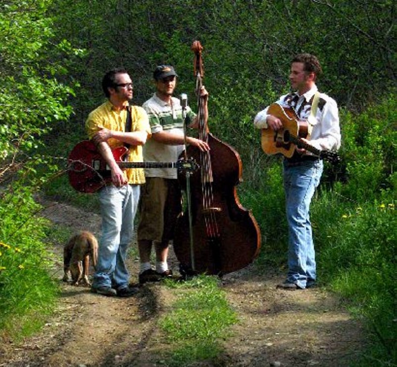 Two members of the Burnham Boys, Pete Witham, left, and Dan McCaw, center, and other musicians are set to perform in a July 22 benefit in Pittsfield. Witham was on the receiving end last year when he had a serious illness, and the concert is a way of giving back, his mother said. Also in the photo is Sam Higgins.