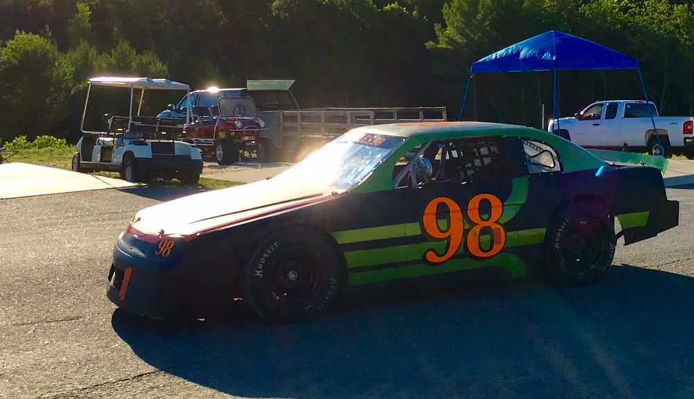 Kamren Knowles, of Readfield, a two-time New England 4-Cylinder Pro Stock champion at Wiscasset Speedway, heads on to the track for a heat race on July 2. The 16-year-old driver became the youngest champion in Wiscasset history when he won the division title as a 14-year-old two years ago.