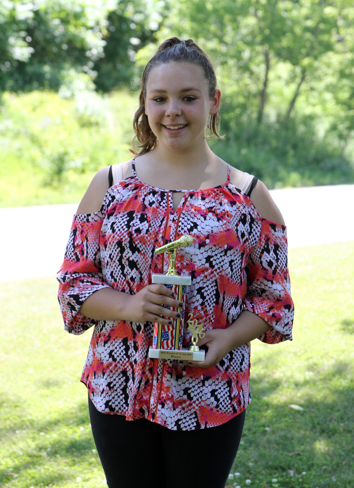 Jocelyn Begin, of Fairfield, was named the Idol Competition 12 & over winner during the Winslow Family 4th of July Celebration. She sang "At Last" by Etta James. She plans on competing on "The Voice" in a couple years.
