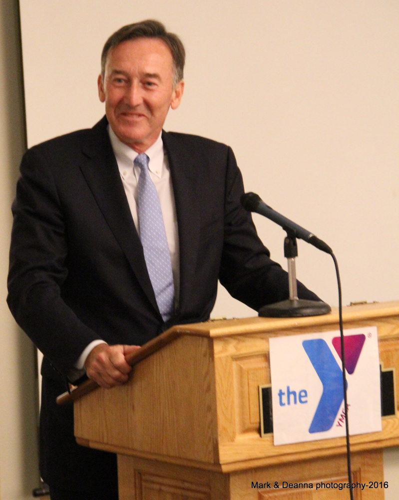 Gregory Powell, chairman of the Harold Alfond Foundation, thanked the Y's donors and praised the charitable work of the KV YMCA during the Y in 2015 event.