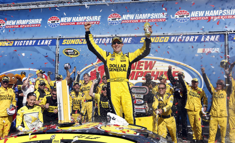 Matt Kenseth celebrates after his Sprint Cup victory Sunday at New Hampshire Motor Speedway.