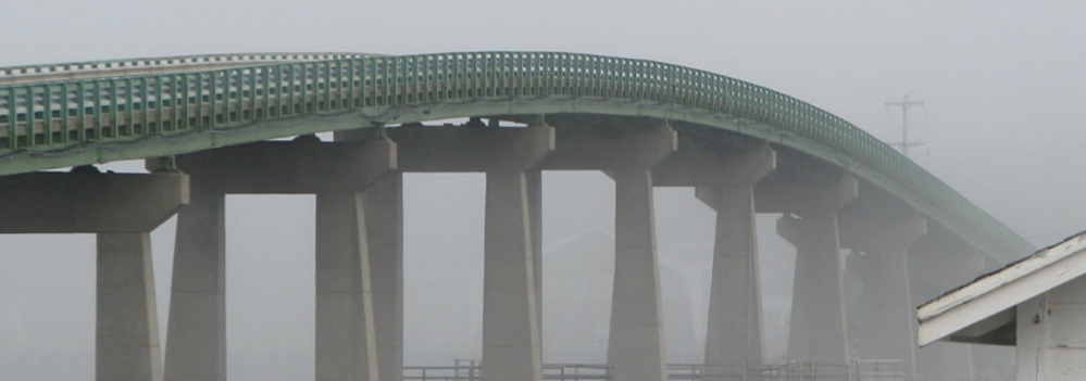 The Beals Island bridge, built in 1958, connects with the mainland at Jonesport. Classified as structurally deficient, it has deteriorating pier piles.