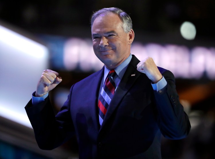 Democratic vice presidential candidate Sen. Tim Kaine, D-Va., is scheduled to make a campaign stop in Maine Thursday.