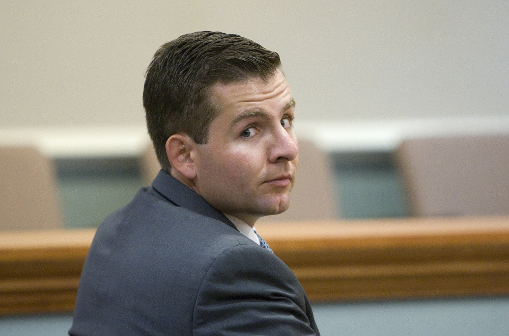Andrew Monaco, a former N.H. state trooper, pleaded guilty Thursday in Nashua, N.H., to three simple assault charges in the arrest of Richard Simone Jr. on May 11.
