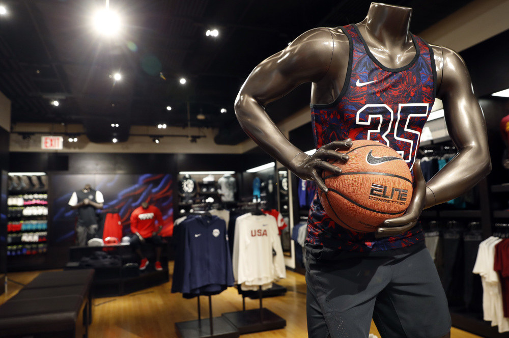 A display area in the House of Hoops shop at Foot Locker's redesigned Manhattan flagship store suggests the company's new push to highlight top brands and encourage wider appeal.