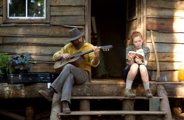 Viggo Mortensen and Annalise Basso appear in a scene from "Captain Fantastic."