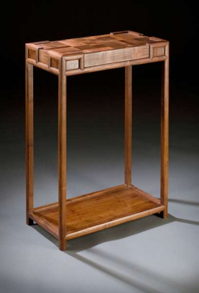 Rockland's Brian Reid whose submissions included TartanDesk (2008), crafted from Padouk, Rosewood, and Macasser Ebony.