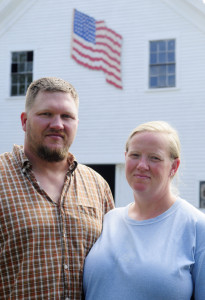 Veterans Walter Morse, left, and Aaron Green-Morse, shown in this Aug. 25 photo, said they chose to settle at Patriot Ridge Farm in Jefferson because they wanted a quiet rural life close to the VA Maine Healthcare Systems-Togus, which they said offers them easy access to healthcare.