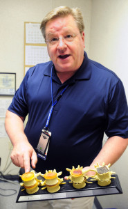 Dr. Dayton Haigney, chief of physical medical and rehabilitation, talks about spinal injuries during an interview on Thursday in his office at VA Maine Healthcare Systems-Togus.