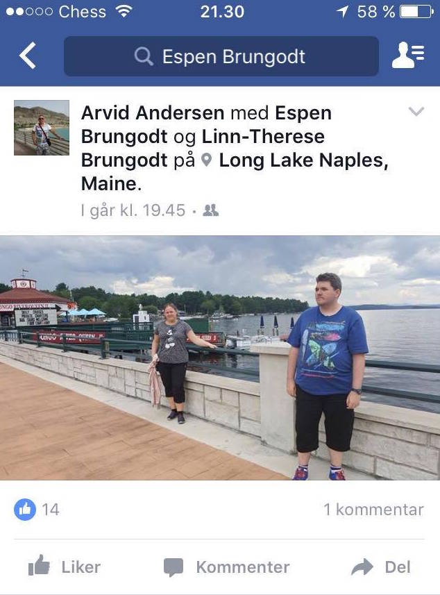Photos posted to Espen Brungodt’s Facebook page and forwarded to the Portland Press Herald by a friend show him vacationing in Maine before his arrest Wednesday in Portland.