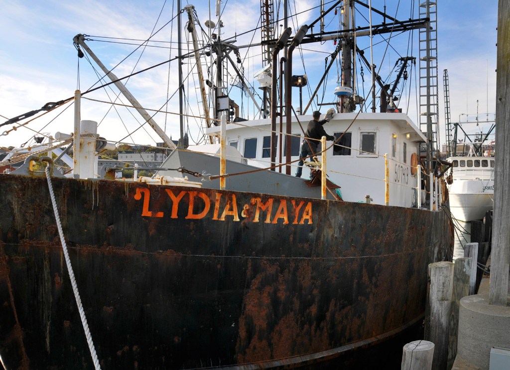 The Coast Guard rescued four fishermen Wednesday morning after the Lydia & Maya started taking on water about 40 miles south of Southwest Harbor.