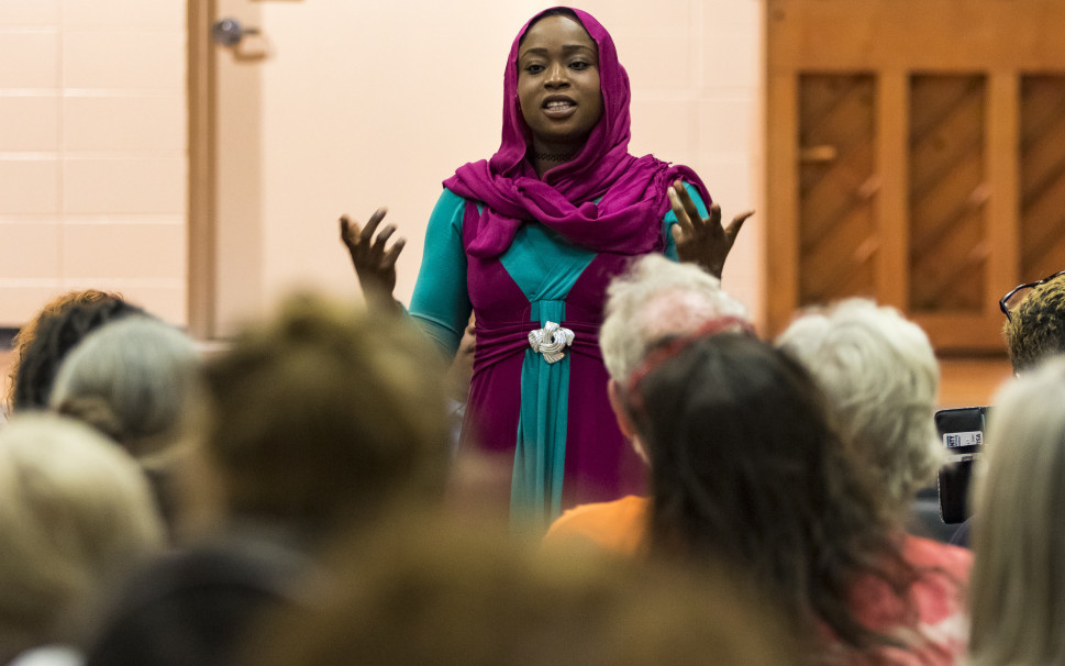 Ekhlas Ahmed, a panelist at the forum Thursday night, said she left Sudan because of racism and "came here thinking it would be a different life, but it's not."