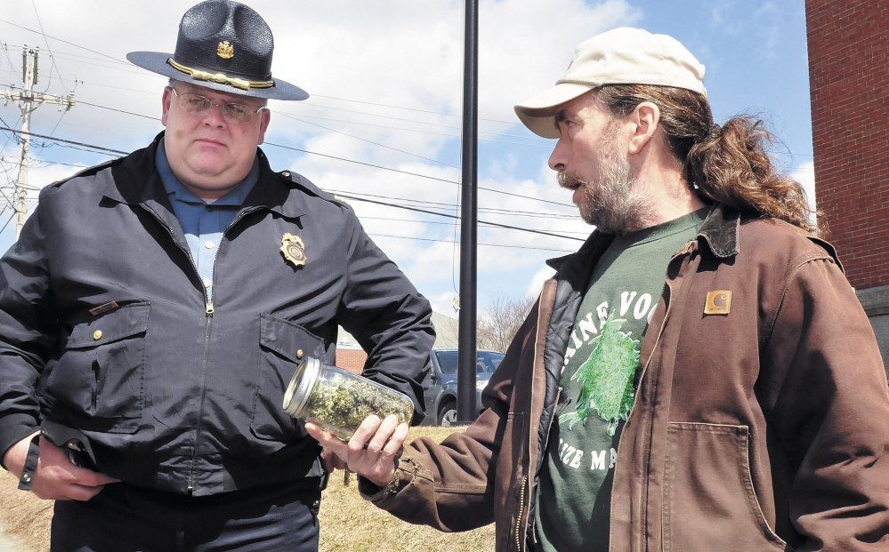 Question 1 is the result of legalization efforts such as the 2013 "smoke-in" that drew Skowhegan Deputy Chief Dan Summers and medical marijuana patient Donald Christen to the Somerset County Courthouse.