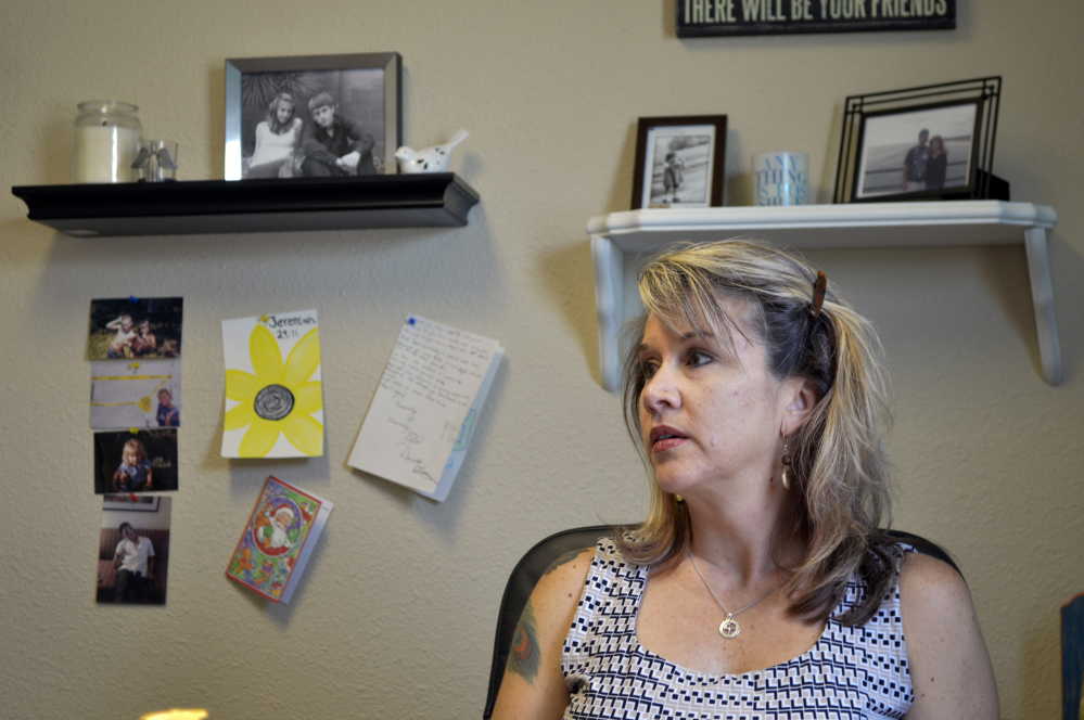 Jennifer Weiss-Burke, executive director of a youth recovery center in Albuquerque, N.M., speaks about her son Cameron, whose descent into drug addiction started with a painkiller prescription from his doctor after an athletic  injury, and ended with a fatal heroin overdose nearly three years later.