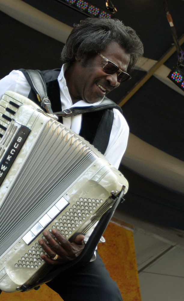 Buckwheat Zydeco performs during the 2007 Jazz and Heritage Festival in New Orleans. His undeniable charisma uplifted audiences.