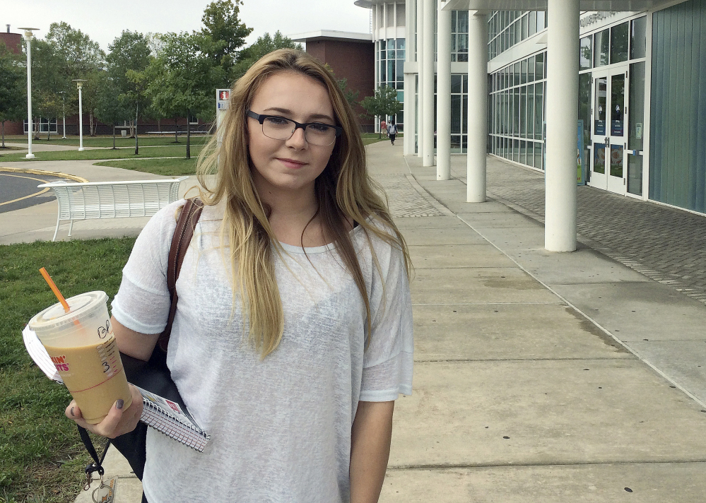 Community college student Jeslyn Lamonte of Vernon, Conn., will transfer to the University of Connecticut to save money.