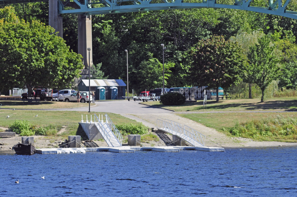 Augusta's East Side Boat Landing was the site of a water rescue Friday, when a man pulled a 2-year-old boy out of the Kennebec River, saving his life.