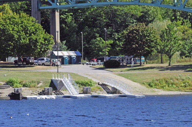 This Sept. 17 file photo shows Augusta's East Side Boat Landing, where a child was rescued from the Kennebec River on Sept. 16.