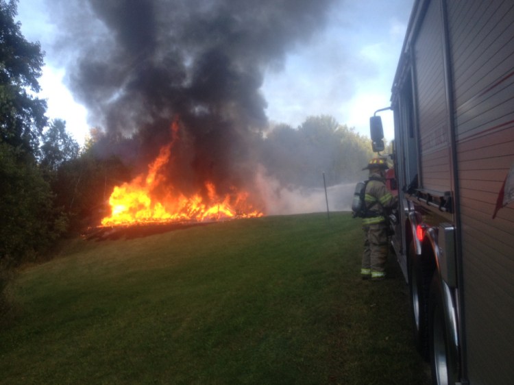 A fire destroyed this garage Thursday afternoon off Route 150 in Cornville.