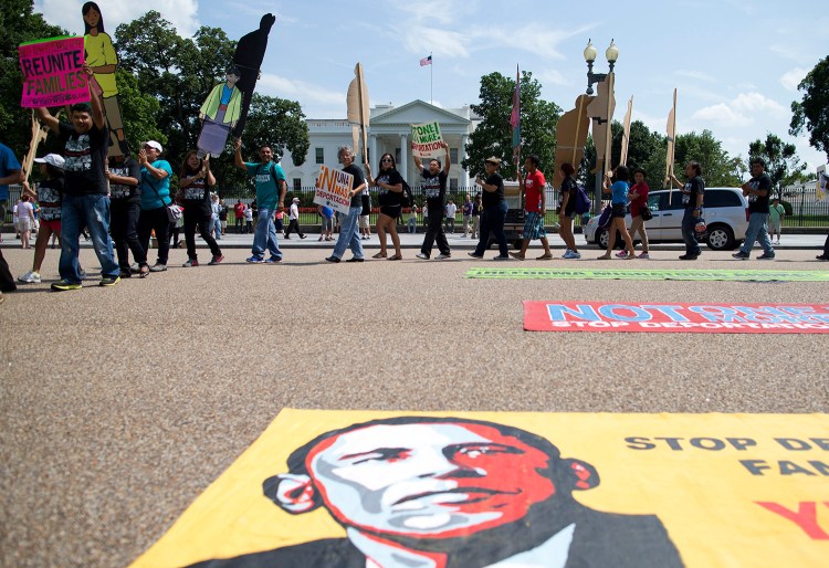 Demonstrators rally in front of the White House in Washington, in favor of immigration reform, in 2013. President Barack Obama has used his executive authority expansively, most notably on the issue of immigration, where he moved unilaterally to curb deportations for millions of immigrants in this country illegally. 