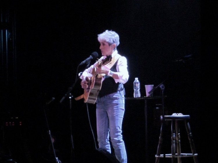 Joan Baez performs at Merrill Auditorium on Tuesday night.