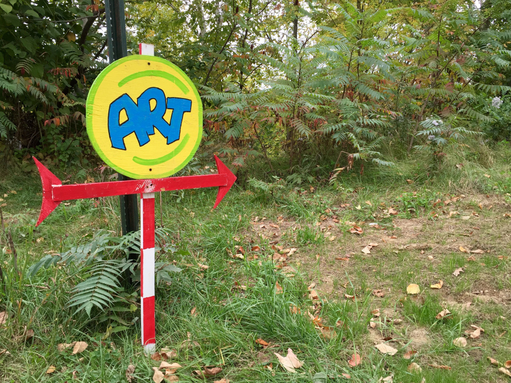 Colorful signs such as this one in Skowhegan led the way Saturday to more than 20 Open Studio Tour stops throughout Somerset County.