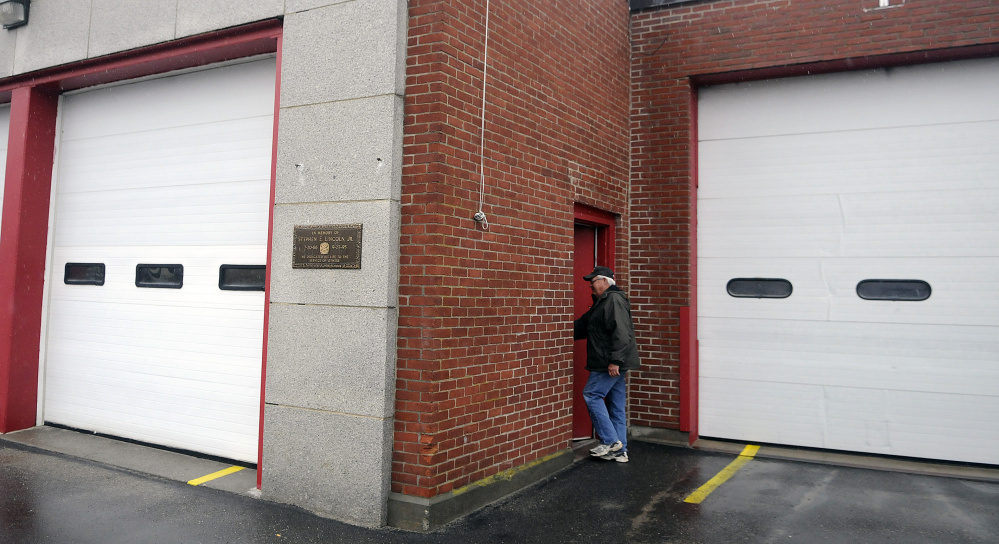 Winthrop Fire Dept. Deputy Chief Dave Currie walks into the fire station April 12.