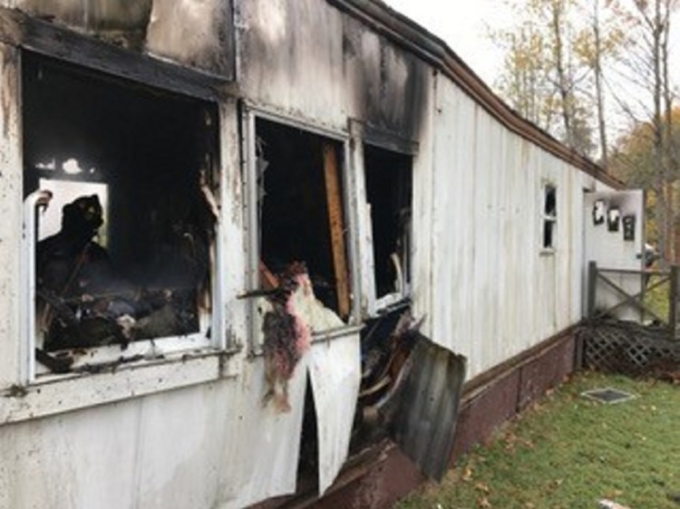 Multiple fire departments responded to Leighton Lane near 727 River Ave. in south Gardiner Tuesday morning for a fire at a mobile home.