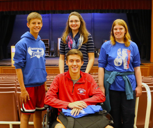 Messalonskee High School in Oakland has announced its September Students of the Month. Owen Concaugh is in front. In back, from left, are Cameron Croft, Rachel Pushard and Elizabeth Hotham.