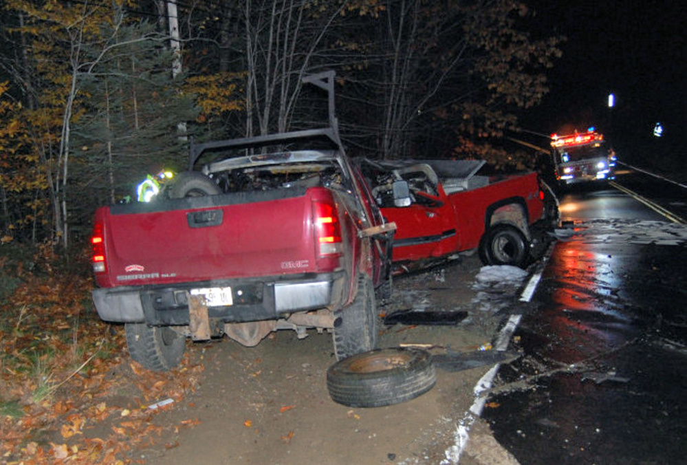Rusty Knox, 35, of Wilton, was killed Tuesday night in a fiery two-vehicle crash on Lambert Hill Road in Strong.