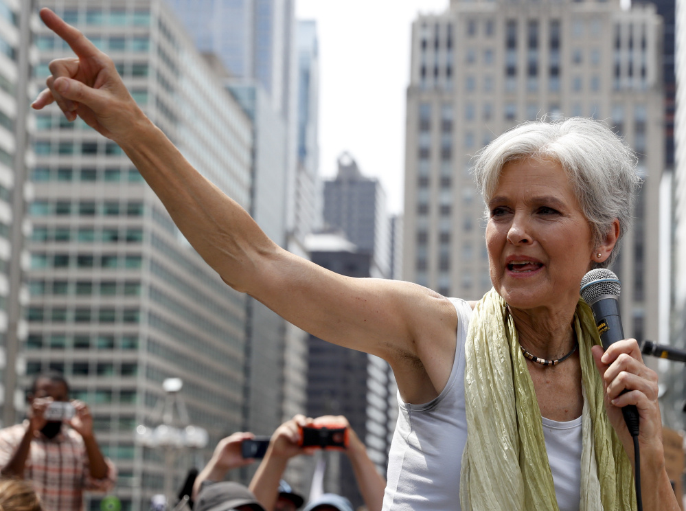 Green Party presidential nominee Jill Stein, speaking at a rally in Philadelphia in July, on Wednesday requested a full hand recount of Michigan's vote, which Republican Donald Trump won by 10,700 votes over Democrat Hillary Clinton.
