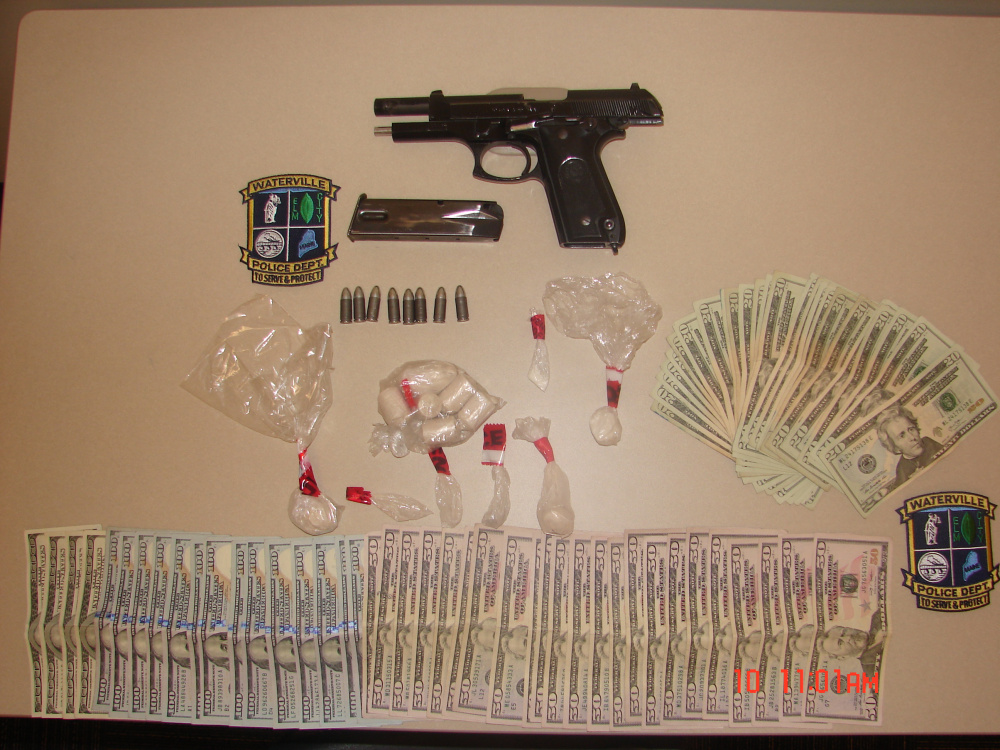 Some of what police seized during the search warrant at 150 College Ave. in Waterville.