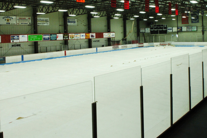 The interior of Sukee Arena in Winslow, seen Thursday, is experiencing problems with equipment it uses to make ice for the hockey season.