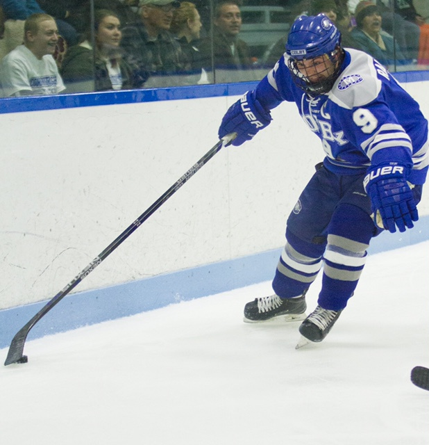 EJ Rauseo, a forward, is a captain this season for Colby College