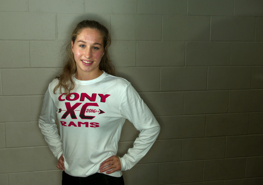 Cony senior Anne Guadalupi is the Kennebec Journal Girls Cross Country Runner of the Year.