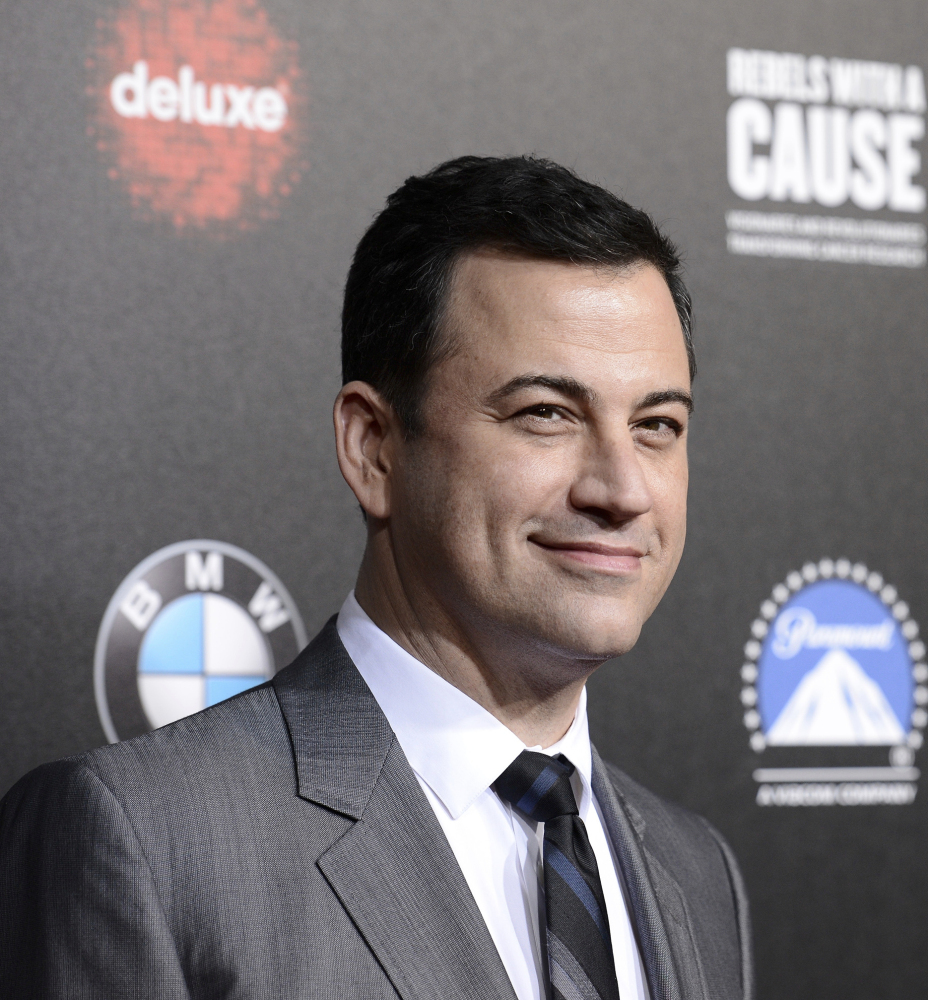 FILE - In this March 20, 2014, file photo, television personality and event host Jimmy Kimmel attends the 2nd Annual "Rebels With a Cause" Gala benefiting the USC Center for Applied Molecular Medicine at Paramount Pictures Studios in Los Angeles. The Oscars finally have a host: Kimmel will emcee the 89th Academy Awards. Kimmel will be hosting the show for the first time, the Academy of Motion Pictures announced Monday, Dec. 5, 2016.  (Photo by/AP, File)