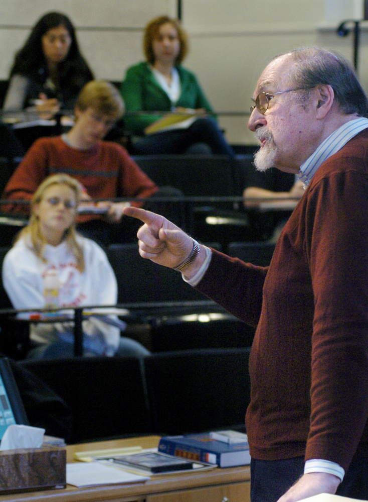 Elliott Schwartz instructs students in 2006 when he was a Bowdoin College music professor. His classical compositions have been performed by symphonies around the country.