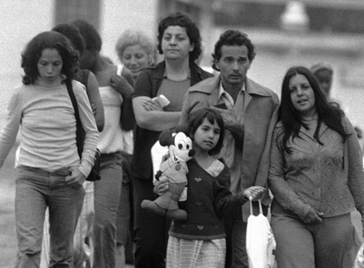 Refugees arrive at Fort Indiantown Gap, Pennsylvania, in May of 1980. The current influx of Cuban refugees could rival the numbers that came to the U.S. in the Mariel Boat Lift.